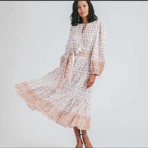 Cleobella Blakely White Neutral Midi Floral, Size M, NWT, 100% Organic C…